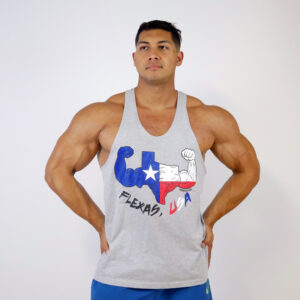 Flexas Texas stringer tank in grey, front view